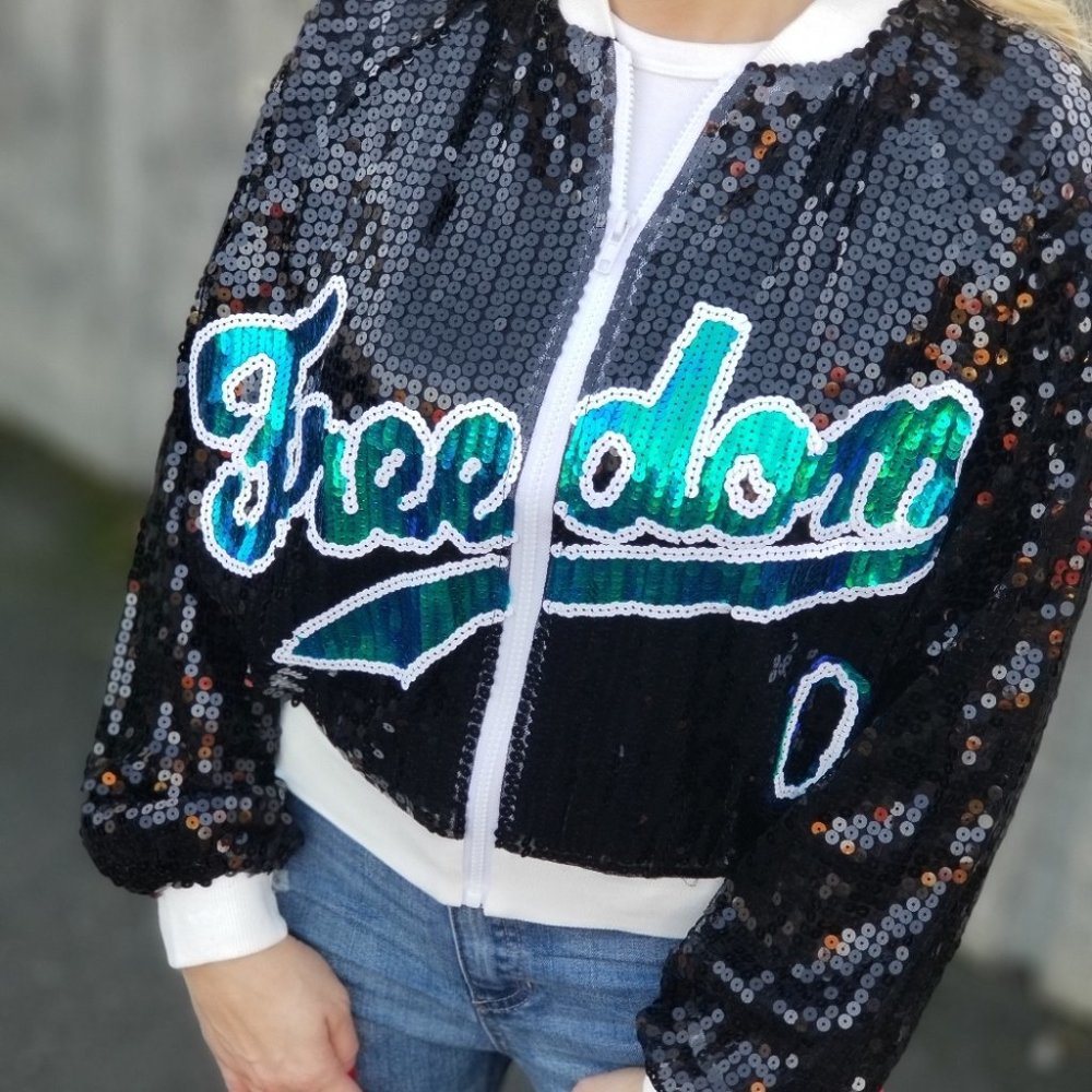 FREEDOM Sequin Jacket - Black - Picture 4 of 10